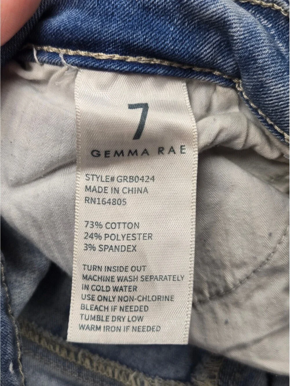 Gemma Rae Two-Tone Distressed Denim Jeans Size 7